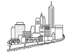 城市鳥瞰圖簡筆畫圖片